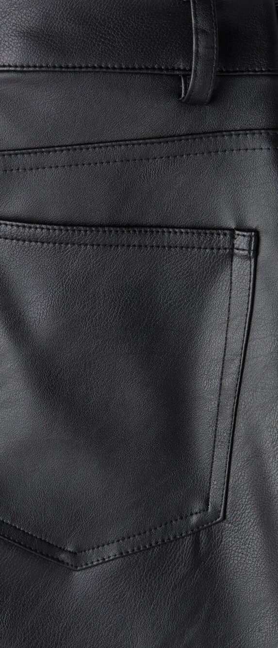 H&M black faux leather straight leg pants 4 - Picture 9 of 9
